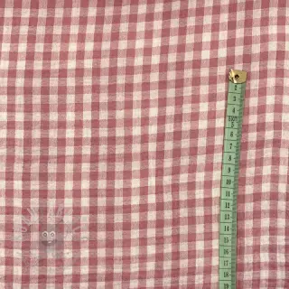 Kaksinkertainen harsokangas/musliini Double sided CHECKS MINI mauve
