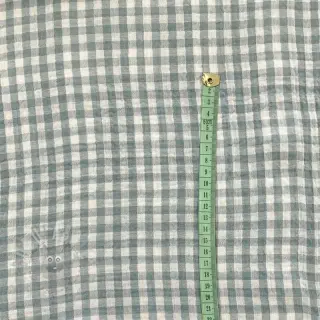 Kaksinkertainen harsokangas/musliini Double sided CHECKS MINI green