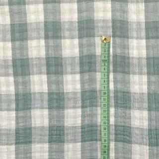 Dvojitá gázovina/mušelín Double sided CHECKS MINI green