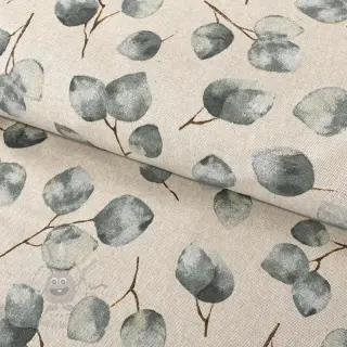 Sisustuskangas Linenlook Eucalyptus watercolour branch