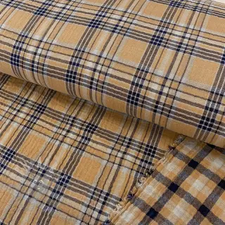Kaksinkertainen harsokangas/musliini Double sided CHECKS multicolour brown