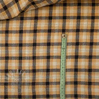 Kaksinkertainen harsokangas/musliini Double sided CHECKS multicolour brown