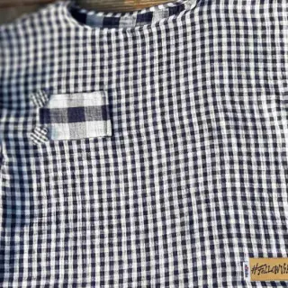 Kaksinkertainen harsokangas/musliini Double sided CHECKS MINI black