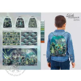 Sisustuskangas KIDS BACKPACK Dragon crew PANEL