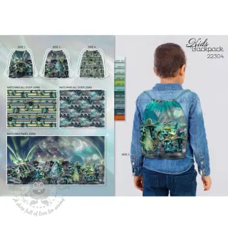 Sisustuskangas KIDS BACKPACK Dragon crew PANEL