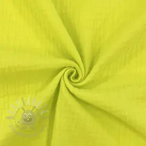 Kaksinkertainen harsokangas/musliini NEON YELLOW ORGANIC