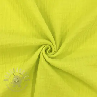 Kaksinkertainen harsokangas/musliini NEON YELLOW ORGANIC