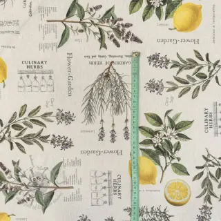 Sisustuskangas Linenlook Lavender citrus recipe digital print