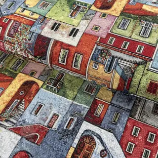 Sisustuskangas GOBELIN PREMIUM Happy colourful village