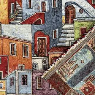 Sisustuskangas GOBELIN PREMIUM Happy colourful village