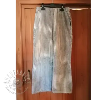 Pellava puuvillalla Lira big stripe black