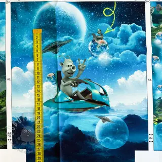 Sisustuskangas KIDS BACKPACK Alien my friend PANEL
