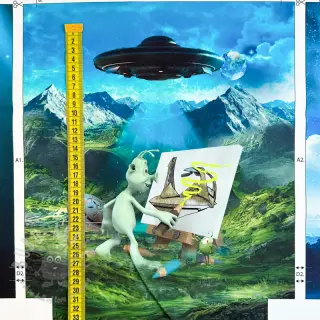 Sisustuskangas KIDS BACKPACK Alien my friend PANEL
