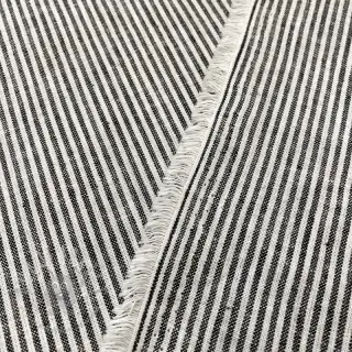 Pellava puuvillalla Lira medium stripe black