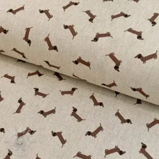 Sisustuskangas Linenlook LITTLE DACHSHUND DOG
