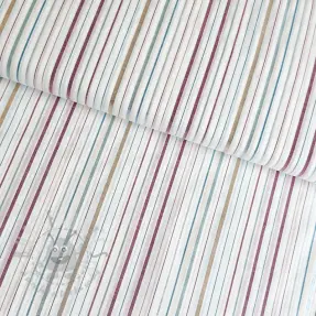 Puuvillakangas LUREX stripes white