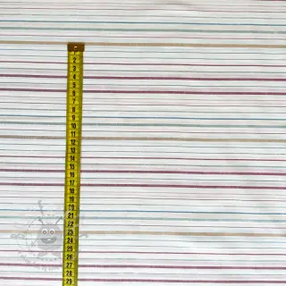 Puuvillakangas LUREX stripes white