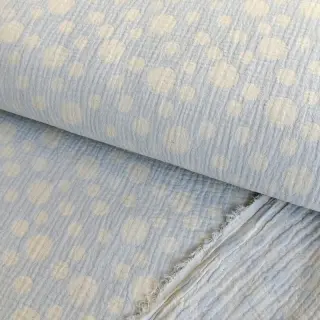 Dvojitá gázovina/mušelín JACQUARD Dots light blue