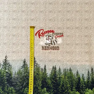 Collegekangas Redwood red PANEL digital print