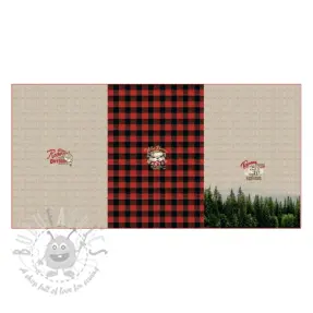 Collegekangas Redwood red PANEL digital print