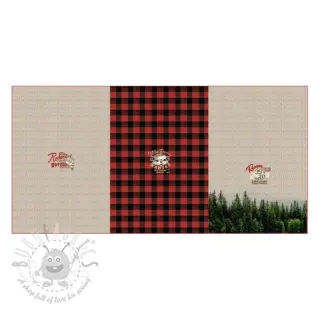 Collegekangas Redwood red PANEL digital print