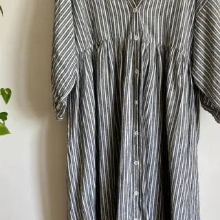 Pellava puuvillalla Lira big stripe black