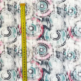 Viskóza RAYON POPLIN Patchwork pattern design B digital print