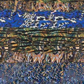 Viskoosi Dimulti dark blue digital print