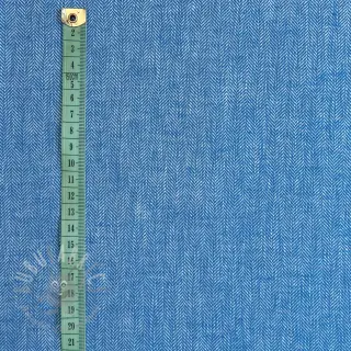 Pellava puuvillalla Fishbone cobalt