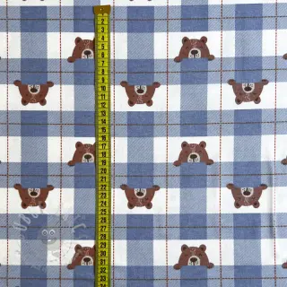 Puuvillakangas FLANNEL Bear check jeans