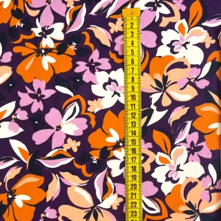 Teplákovina Bright flowers design purple ochre