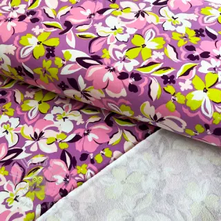Collegekangas Bright flowers design pink lime