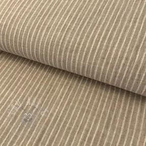 Kaksinkertainen harsokangas/musliini YARN DYED Stripes taupe