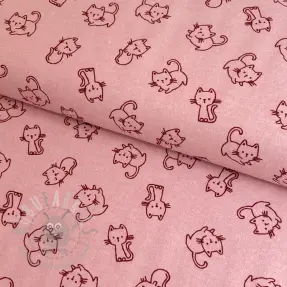 Puuvillakangas FLANNEL Cats old rose