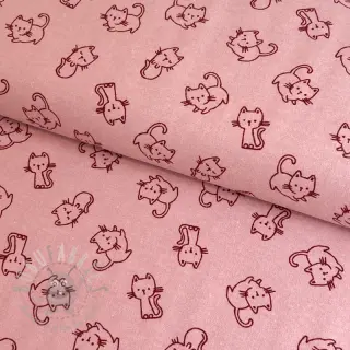 Puuvillakangas FLANNEL Cats old rose