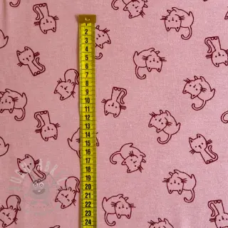 Puuvillakangas FLANNEL Cats old rose