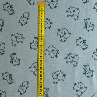 Bavlnená látka FLANNEL Cats mint