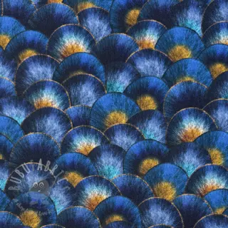 Sisustuskangas Scale Peacock Feather digital print