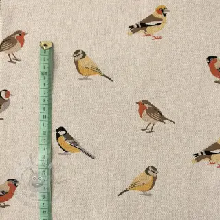 Sisustuskangas Linenlook Tiny Garden Birds
