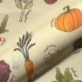 Sisustuskangas Veggie Harvest Garden digital print