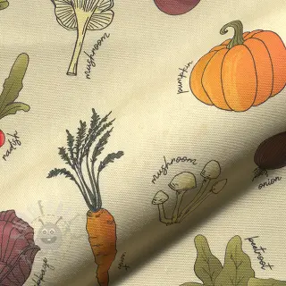 Sisustuskangas Veggie Harvest Garden digital print