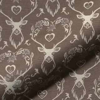 Sisustuskangas jacquard DOUBLE FACE Landhaus Deer Heart taupe