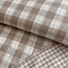 Kaksinkertainen harsokangas/musliini Double sided CHECKS MINI sand