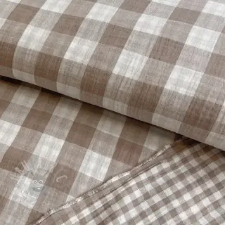 Kaksinkertainen harsokangas/musliini Double sided CHECKS MINI sand