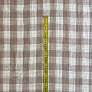 Kaksinkertainen harsokangas/musliini Double sided CHECKS MINI sand