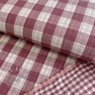 Kaksinkertainen harsokangas/musliini Double sided CHECKS MINI rosewood