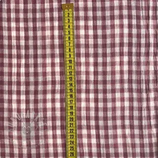 Kaksinkertainen harsokangas/musliini Double sided CHECKS MINI rosewood