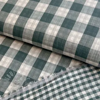 Kaksinkertainen harsokangas/musliini Double sided CHECKS MINI cyan