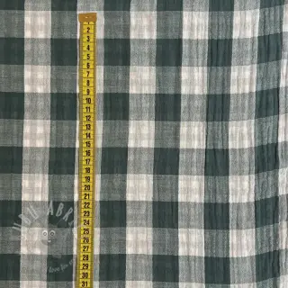 Kaksinkertainen harsokangas/musliini Double sided CHECKS MINI cyan