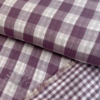 Kaksinkertainen harsokangas/musliini Double sided CHECKS MINI grape